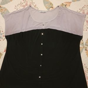 Black and White Blouse